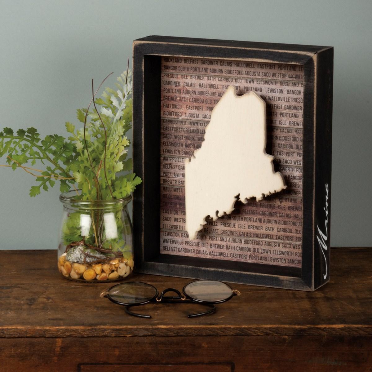 Maine State Box Sign