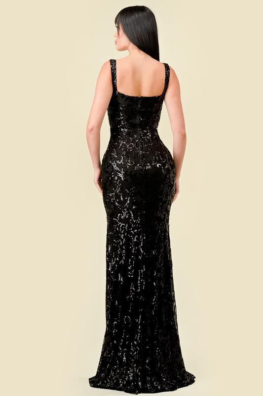 Black Sequin Formal Dress