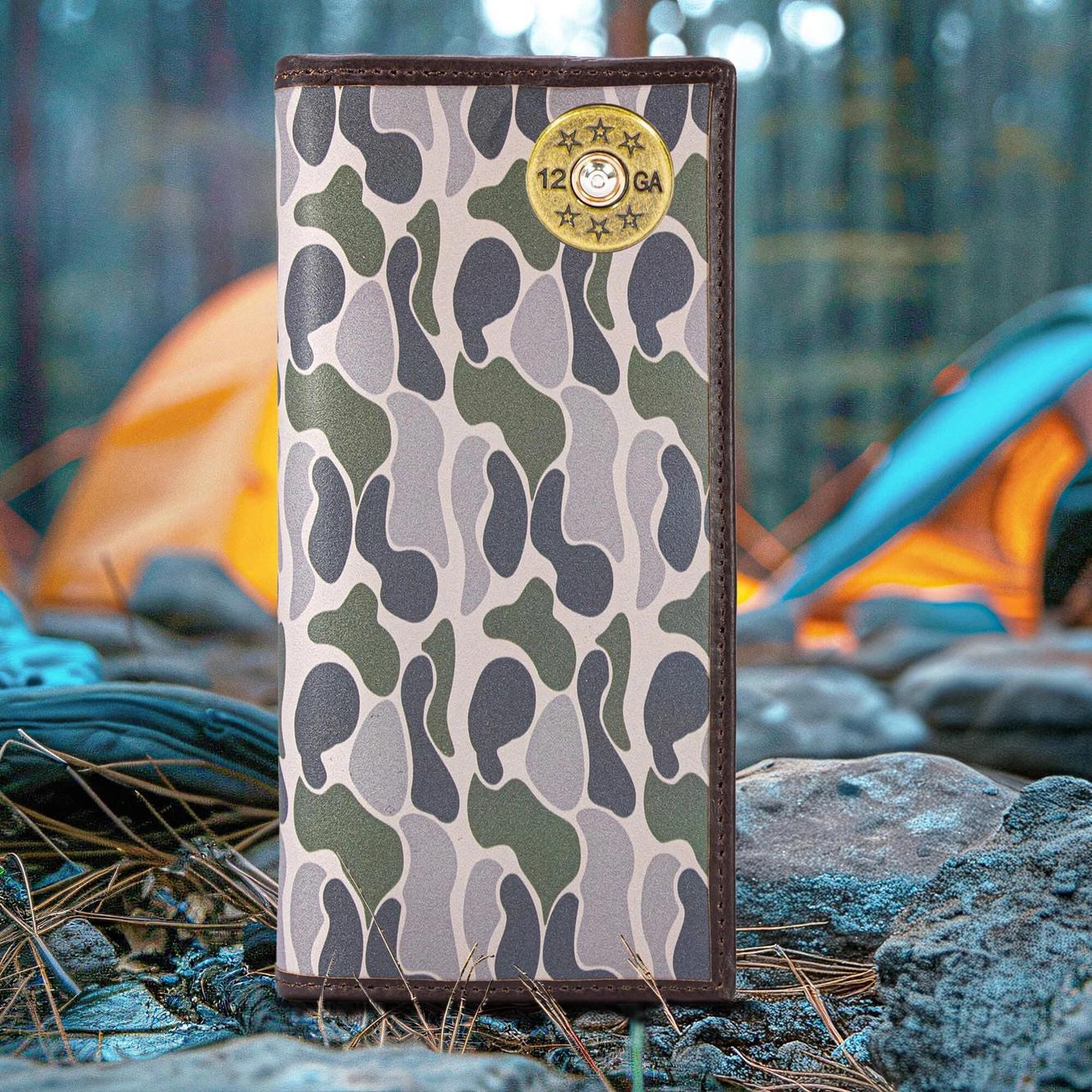 Men's Secretary Old School Camo Leather Wallet