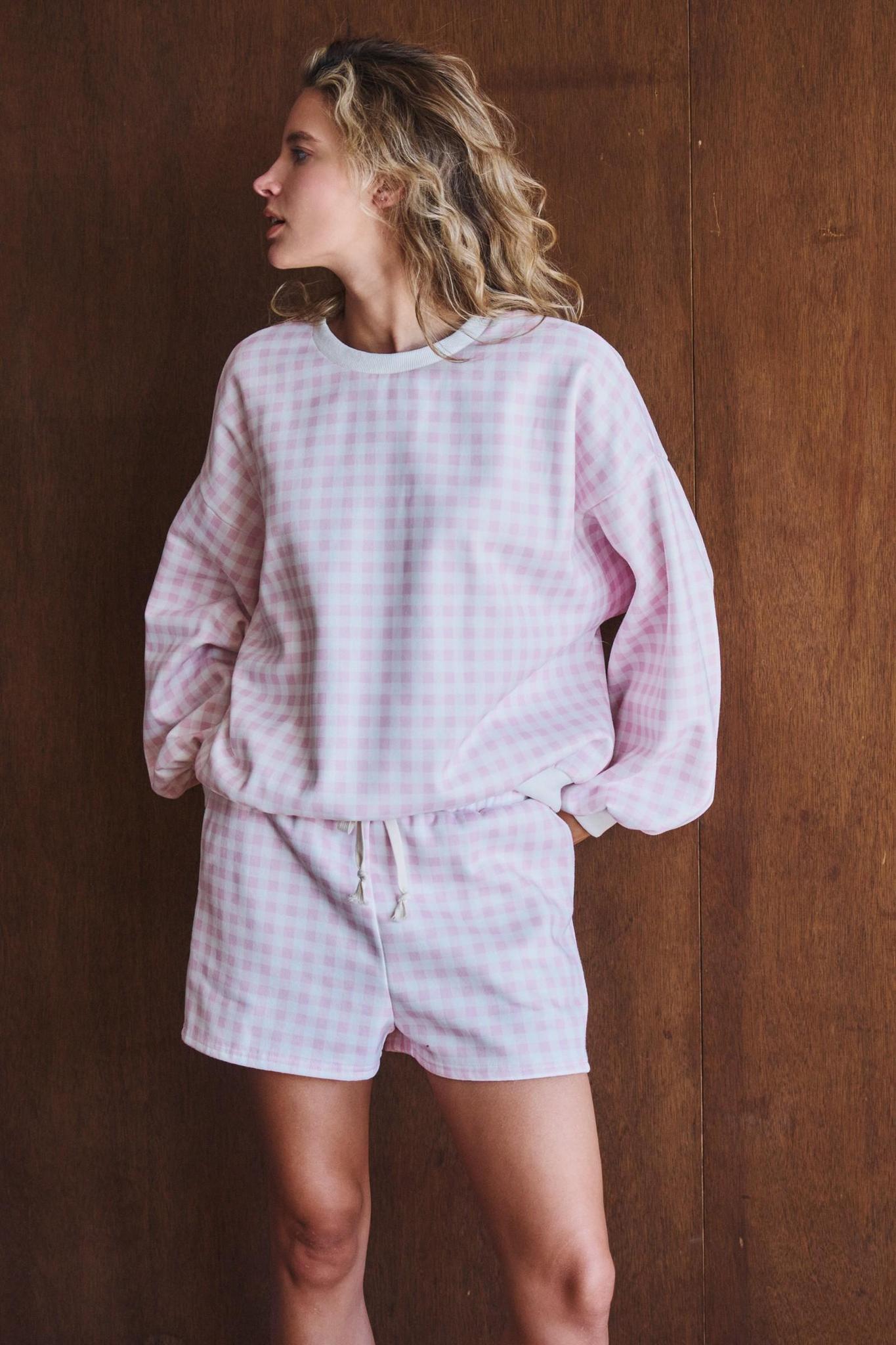 Pink Gingham Cozy Lounge Set
