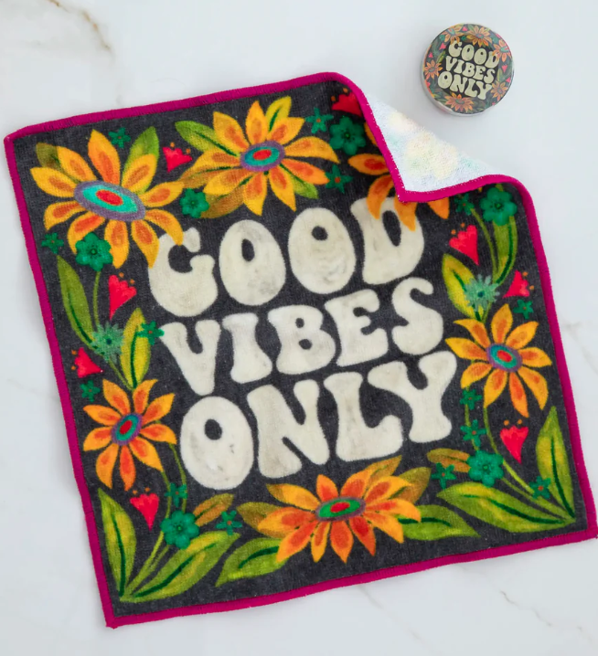 So Soft Washcloth  Charcoal Good Vibes Only