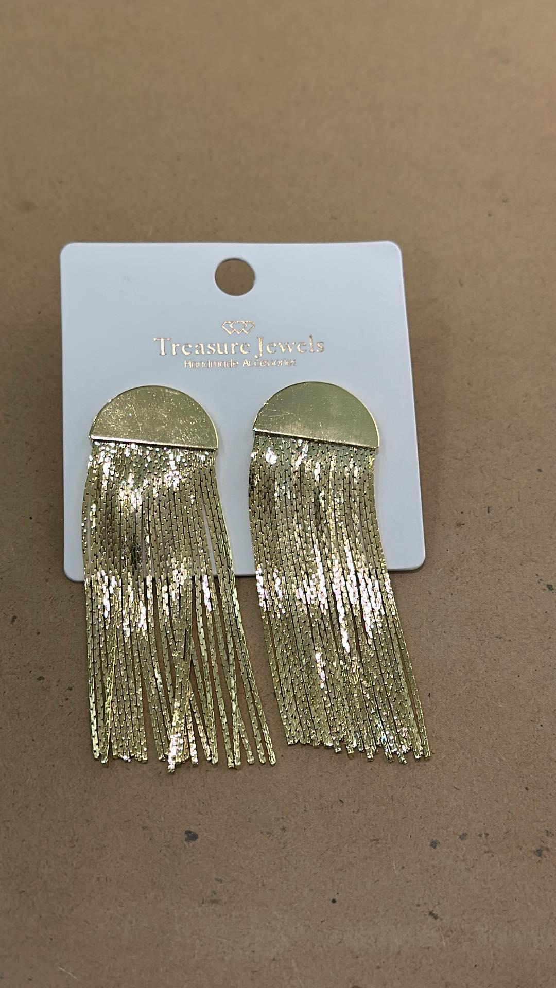 Jelly Dangle Gold Earrings