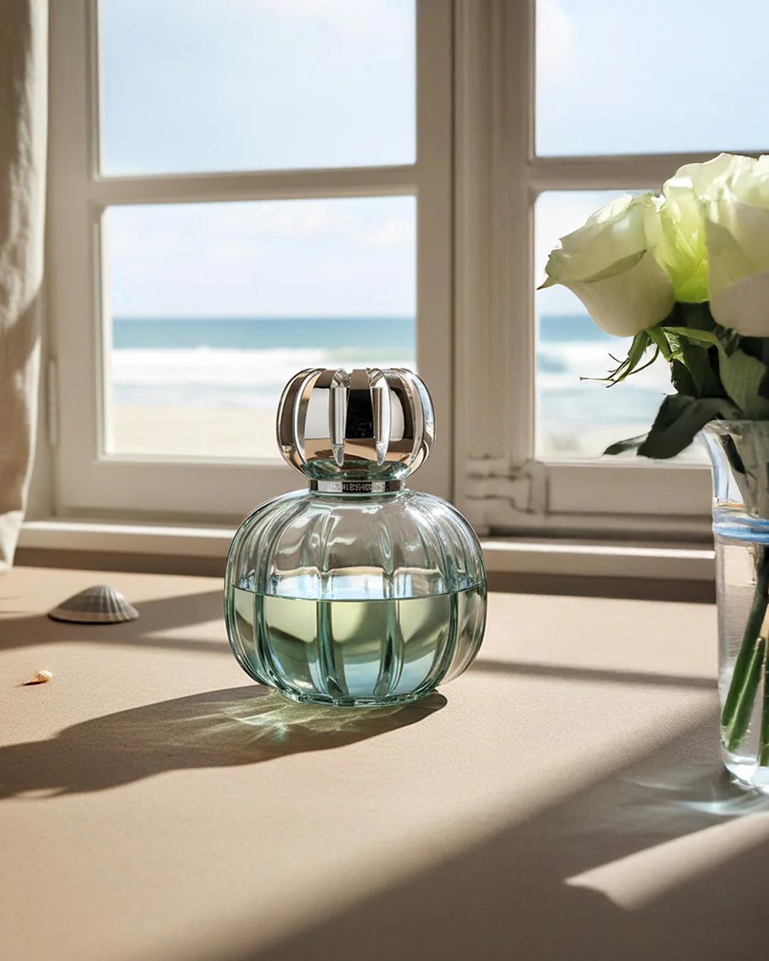 Corali Peacock Green Fragrance Lamp Gift Set with Ocean Breeze