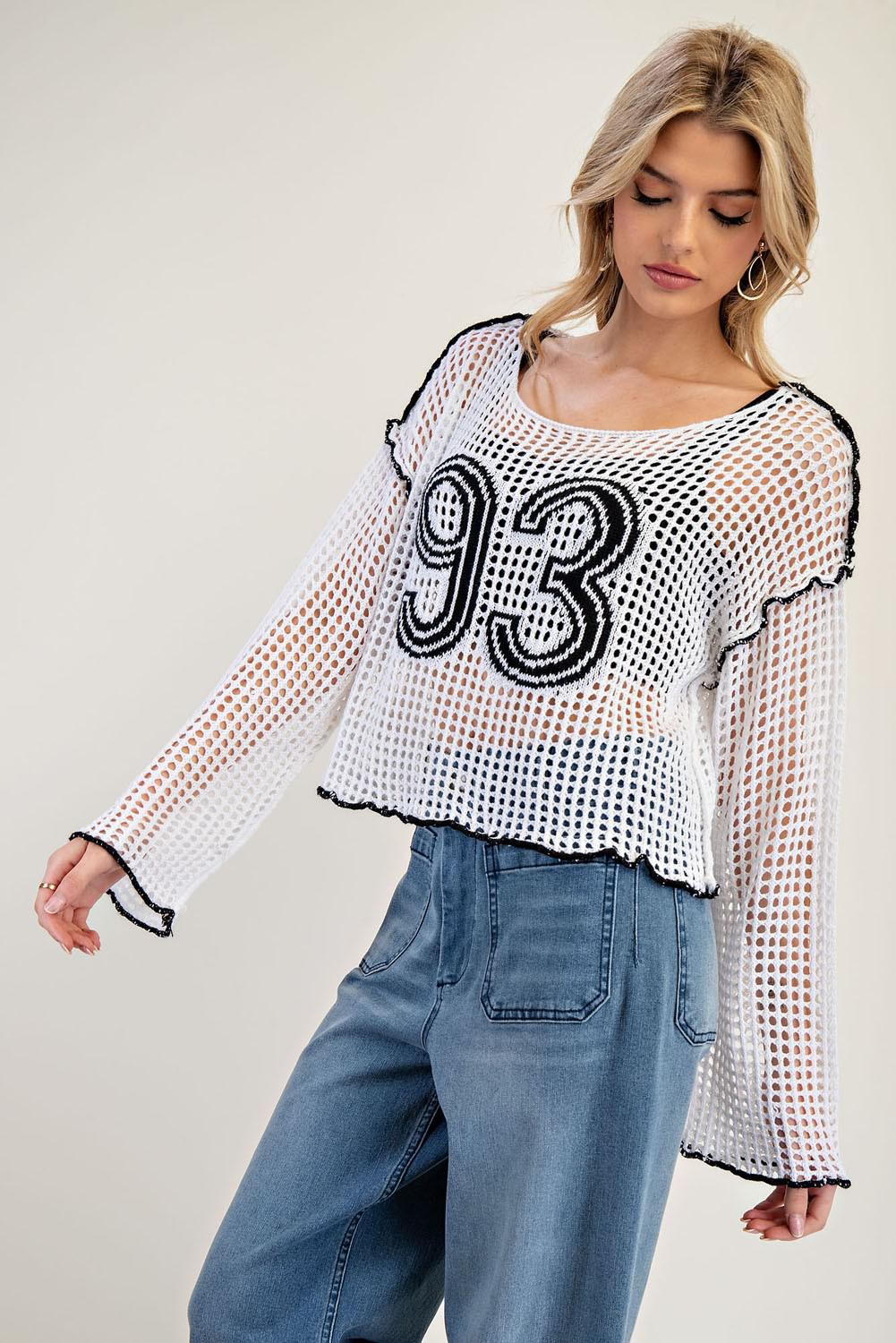 Long Sleeve Contrast Edge Sweater