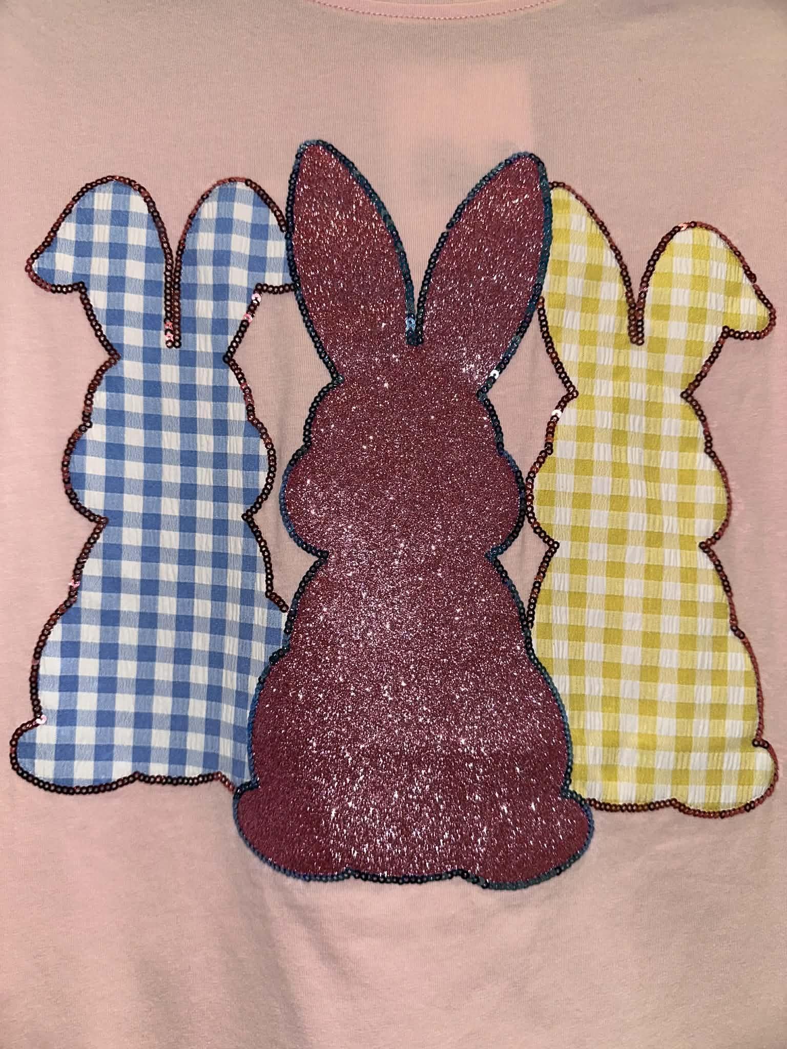 Bunny Patches on Pink Princess Top