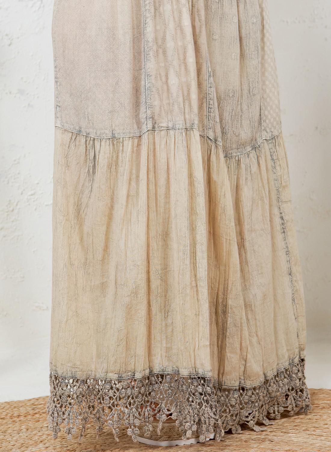 Boho-inspired Long Patched Denim Pants