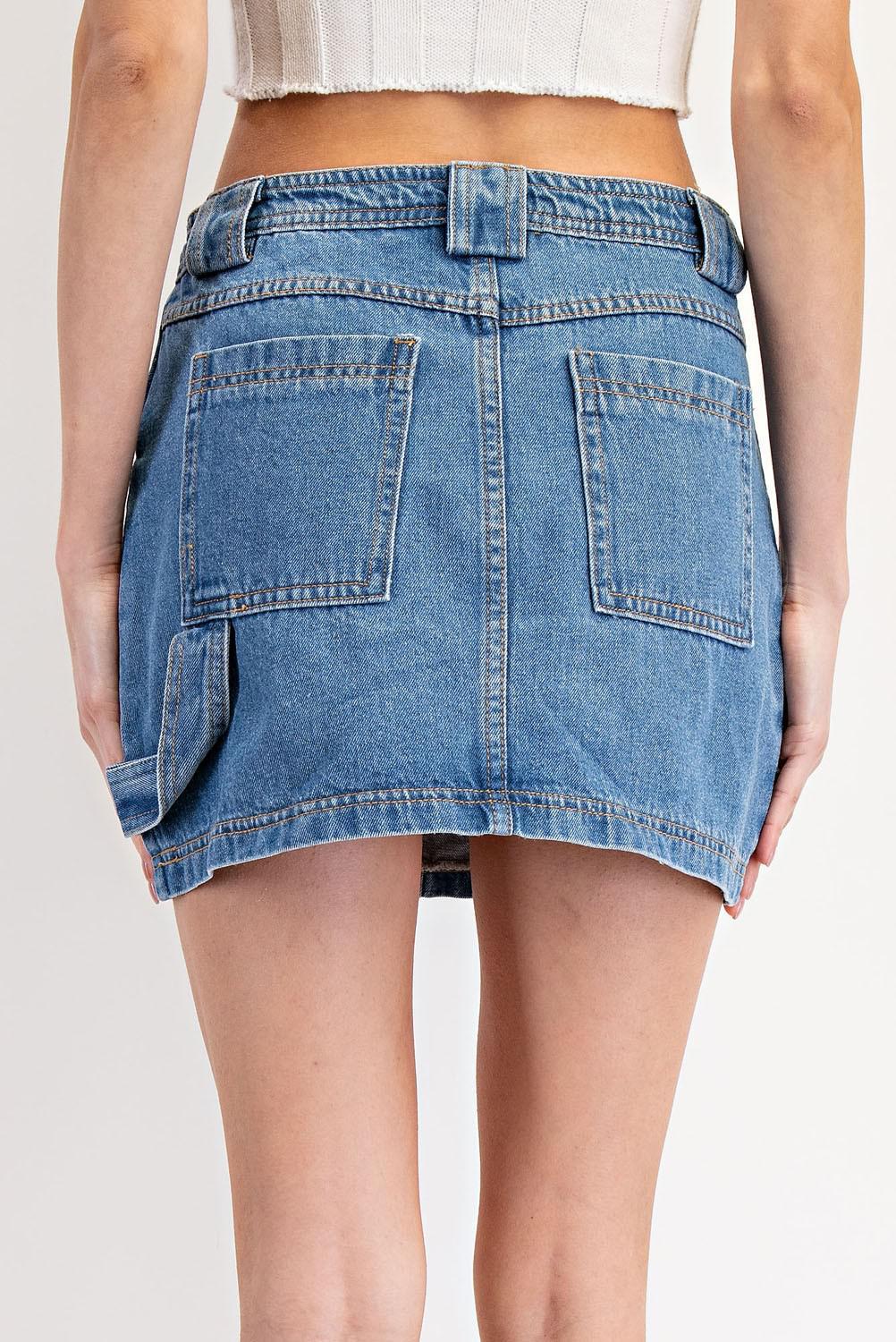 Denim Utility Inspired Mini Skirt