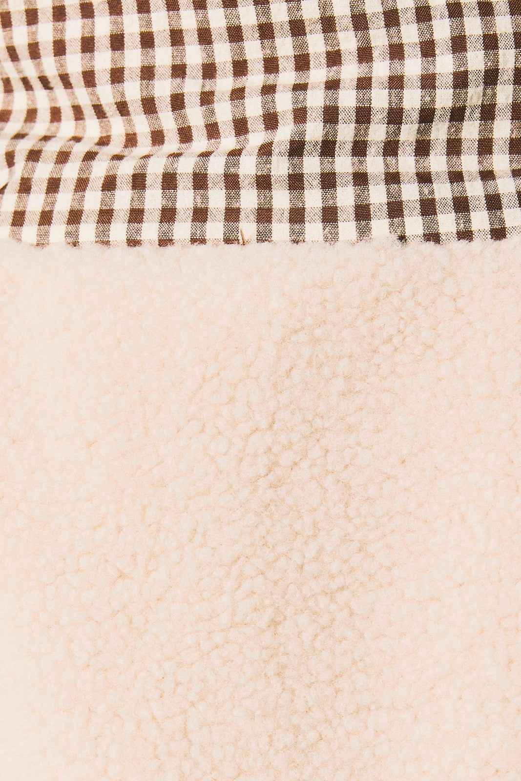 Gingham Contrast Reversible Sherpa Jacket