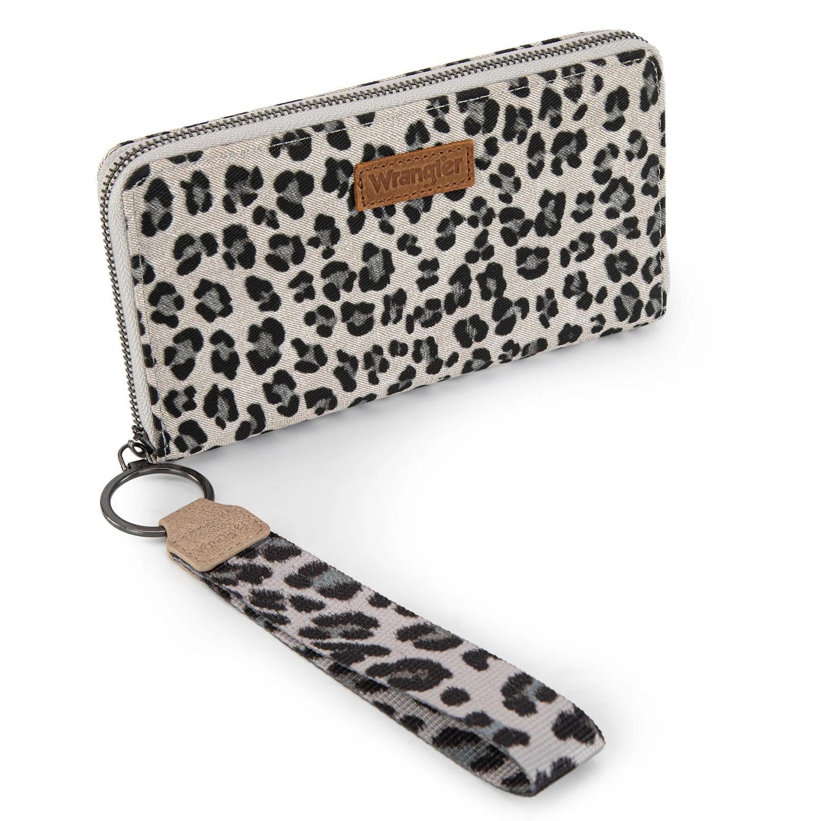 Wrangler Leopard Print Wallet/Wristlet - Beige