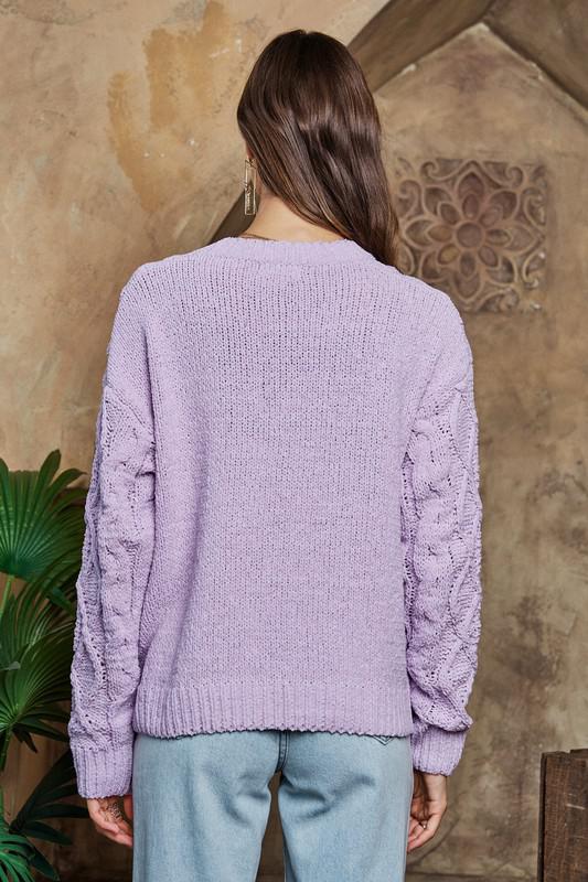Lilac Cable Knit Sweater