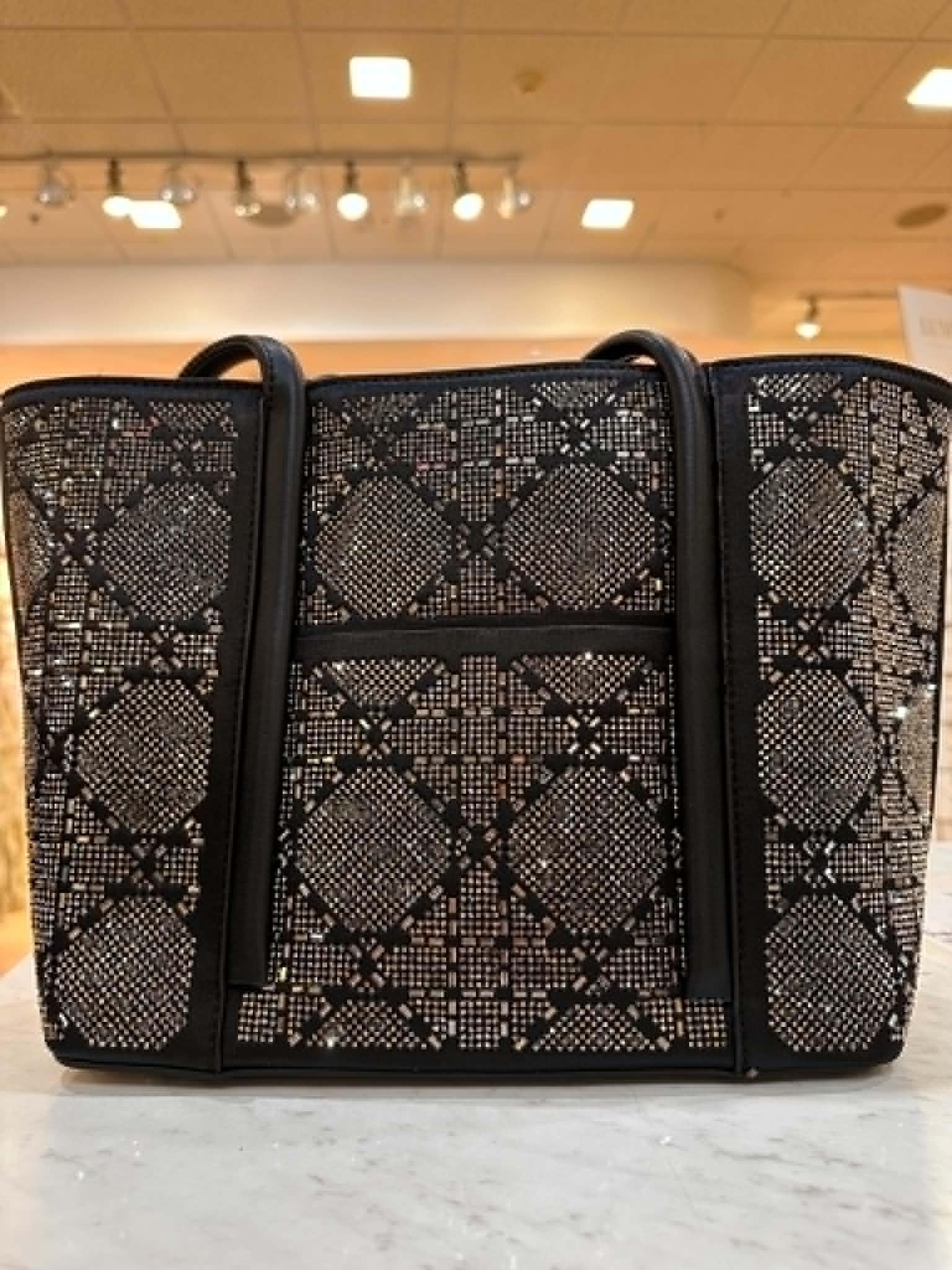 Structured Diamond Pattern Bling Purse