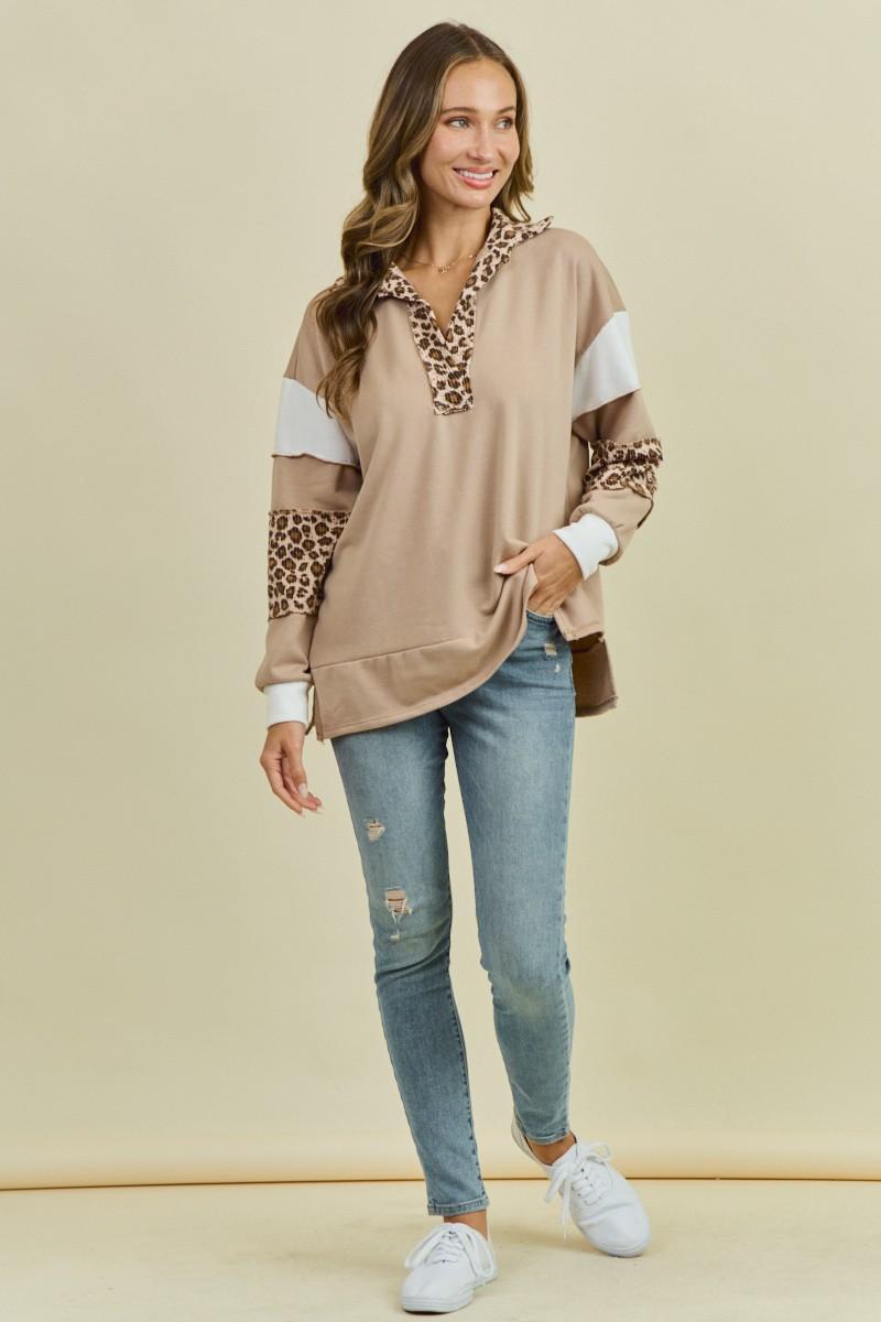 Animal Print Long Sleeve Sweatshirt