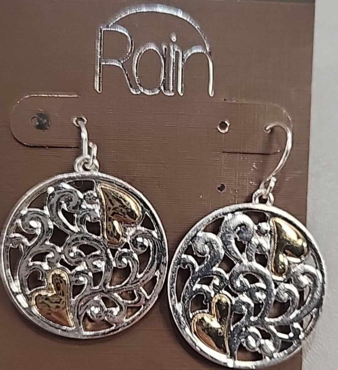 Gold Heart Swirly Earrings