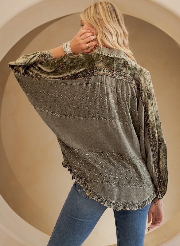 Boho Stonewashed Top