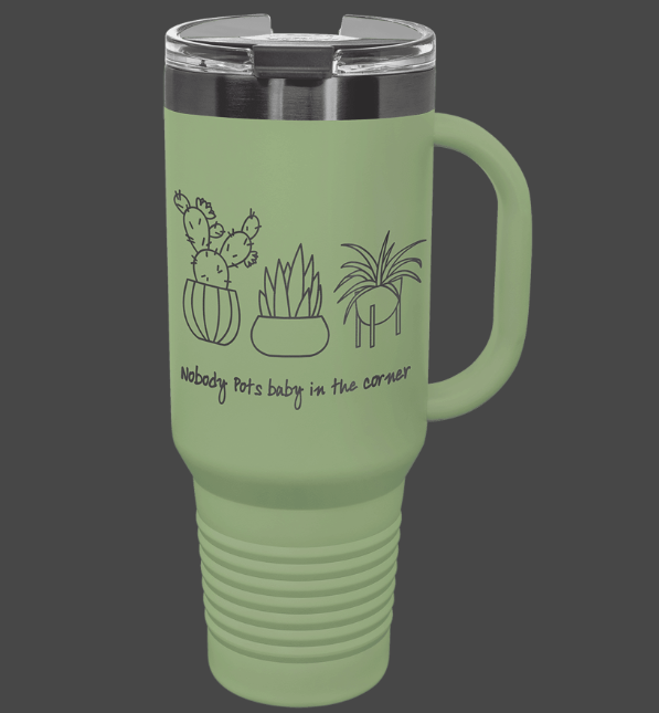 Polar Camel 40 oz. Summer Sage/Ghost Black ION-Plated Travel Mug
