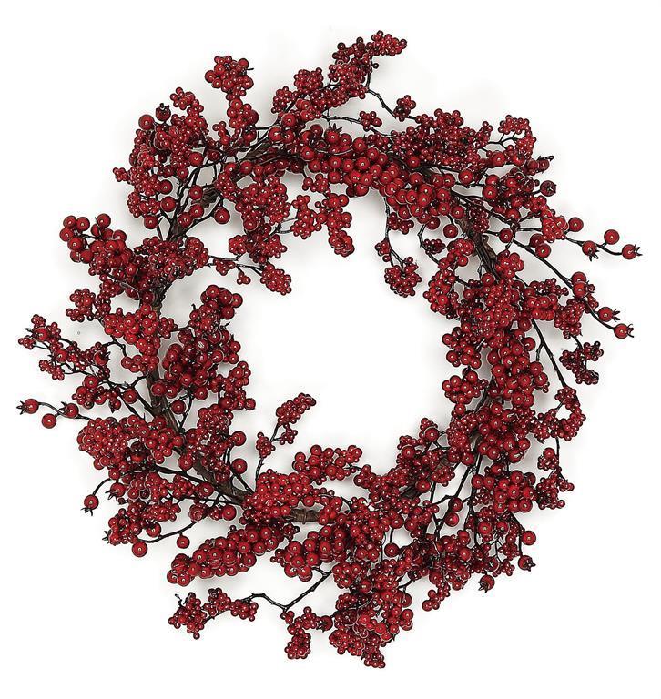 22" Red Cluster Berry Wreath