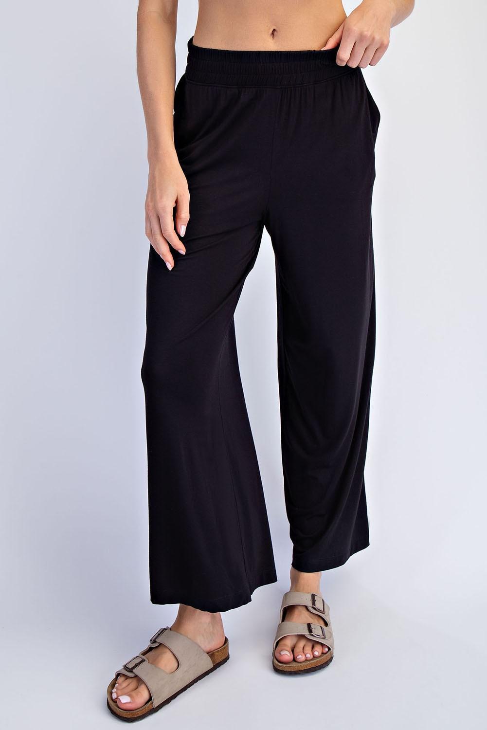 Viscose Modal Cropped Wide Leg Pants