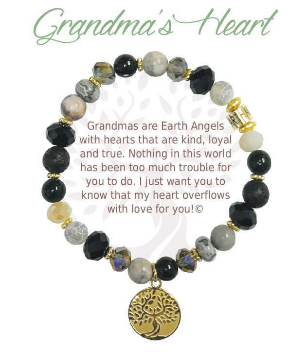 Earth Angel Natural Stone Bracelet - Grandmas Heart