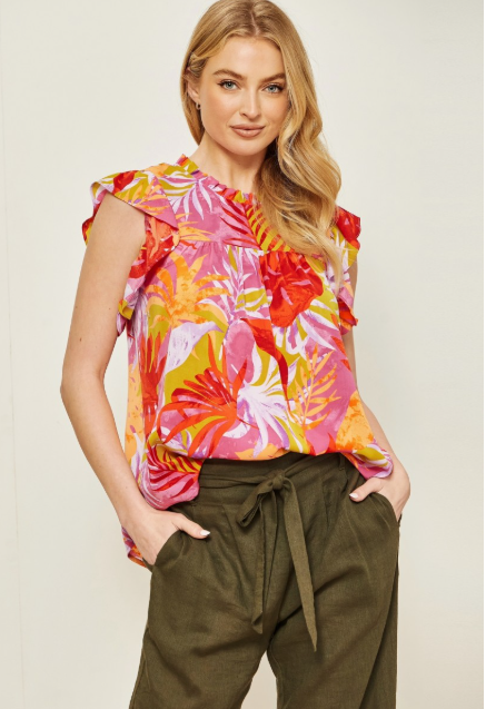 Peachy Pink Multi Vaca Blouse