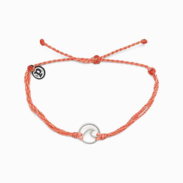 Pura Vida Silver Wave Bracelet Salmon