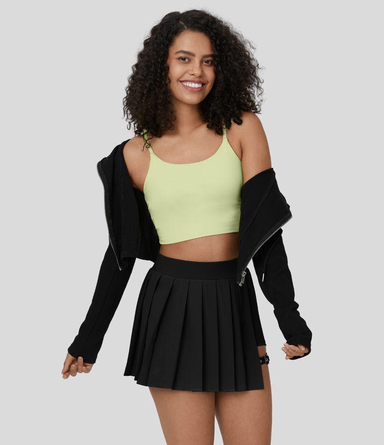 Black Breezeful Buckle Miniskirt