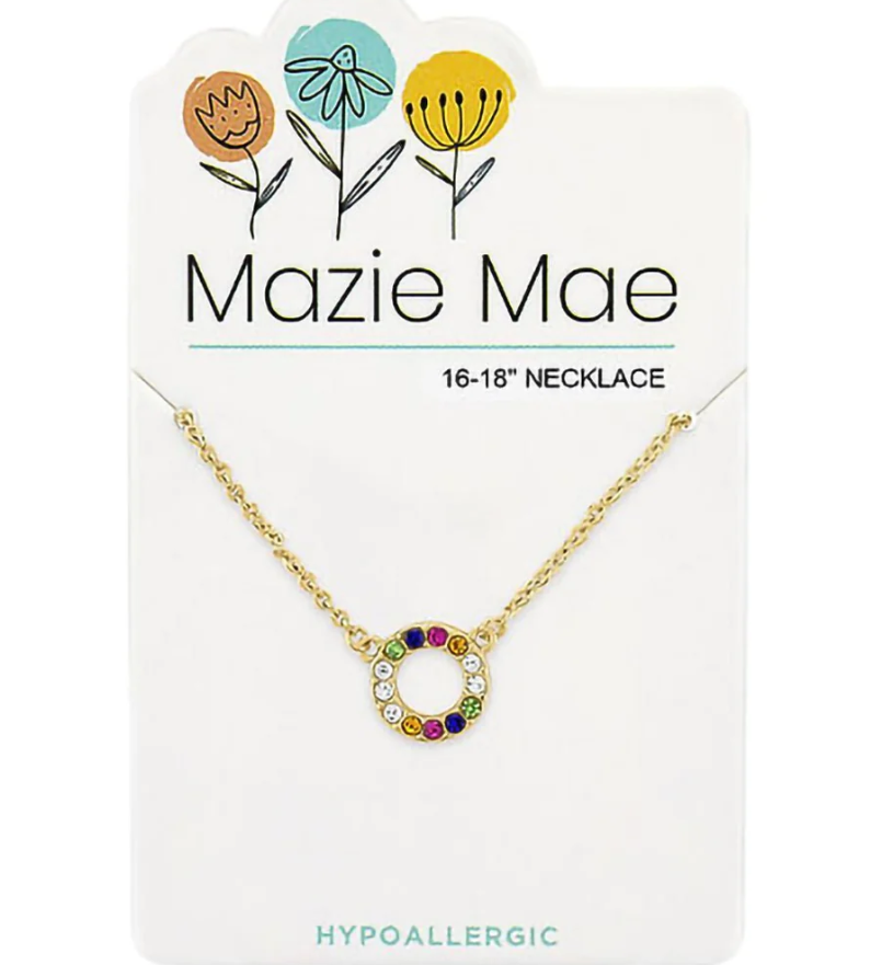 Gold Multicolor Open Circle Mazie Mae Necklace