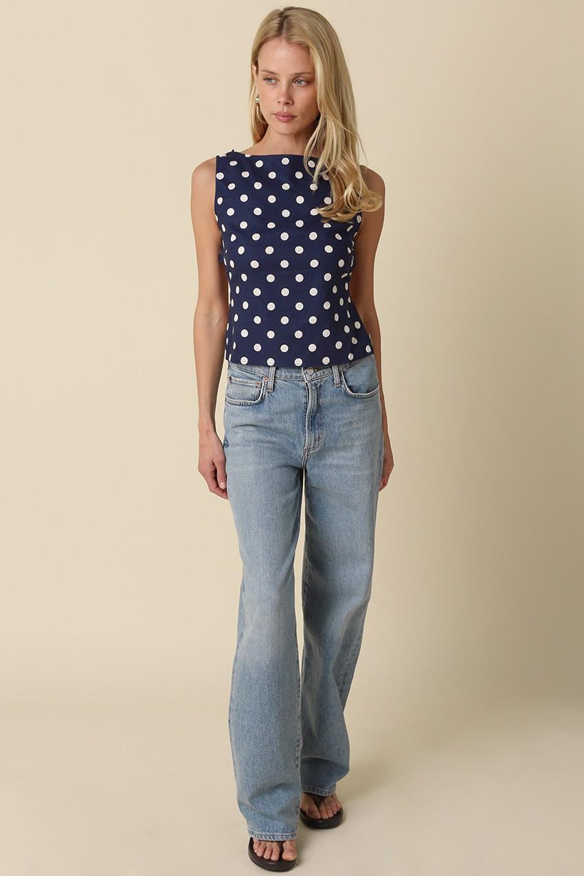 Marina Polka Dot Open-back Top