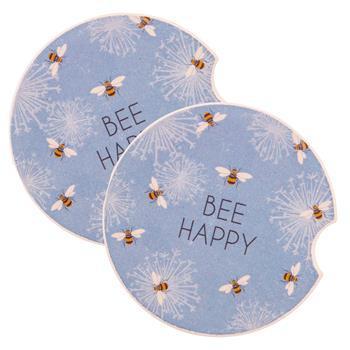 Bee Happy Car Coasters