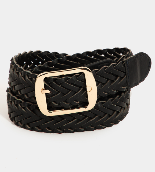 Faux Leather Braided Belt