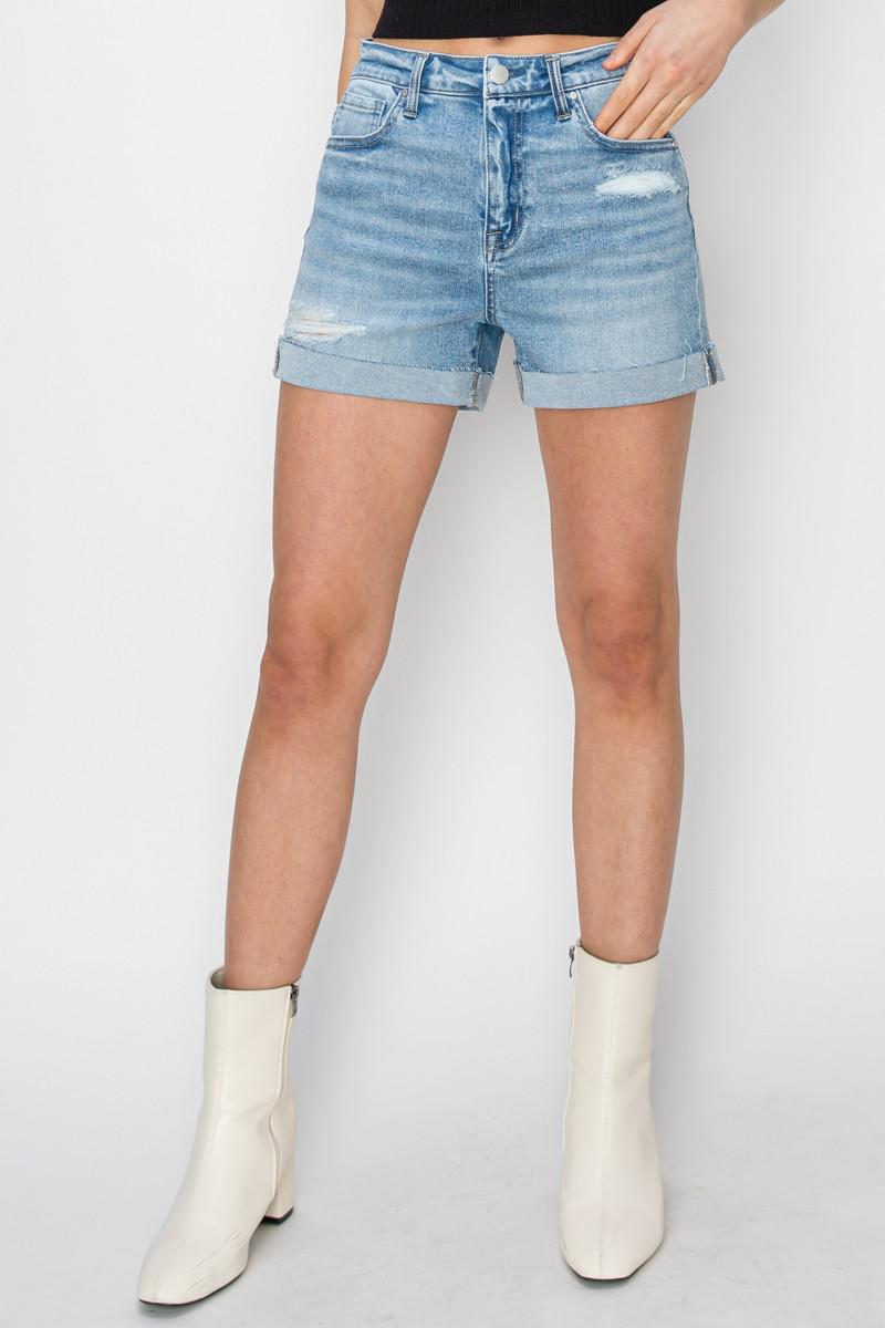 High Rise Cuffed Shorts