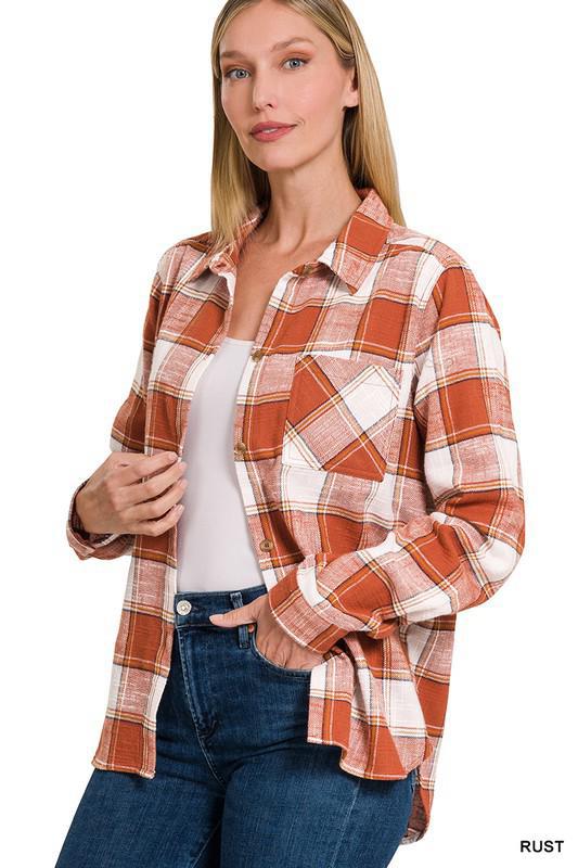Rust Cotton Shacket