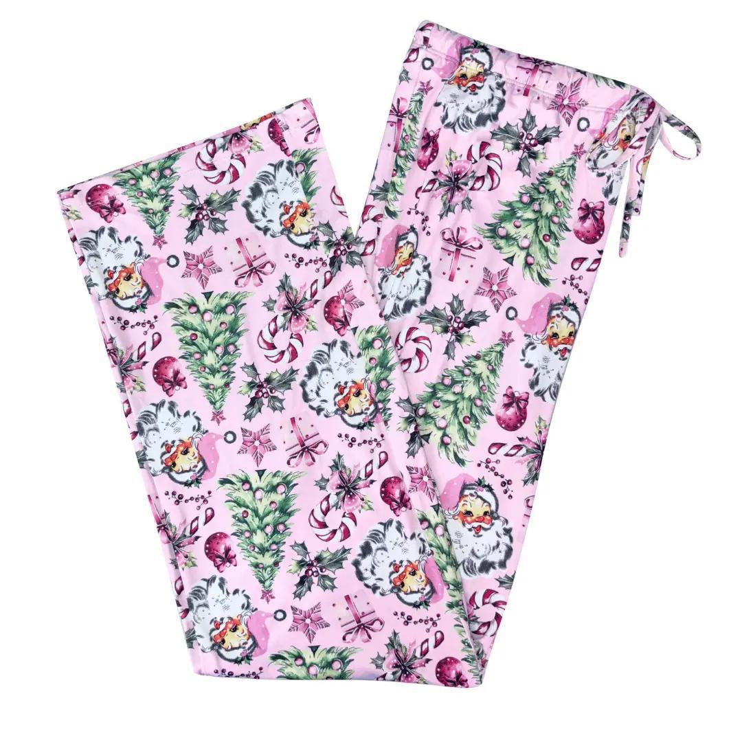 Lounge Pants - Pink Vintage Holiday