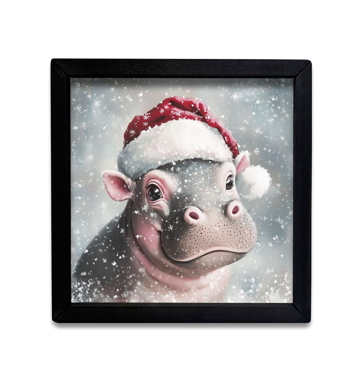 Christmas Hippo 12x12 Box Frame