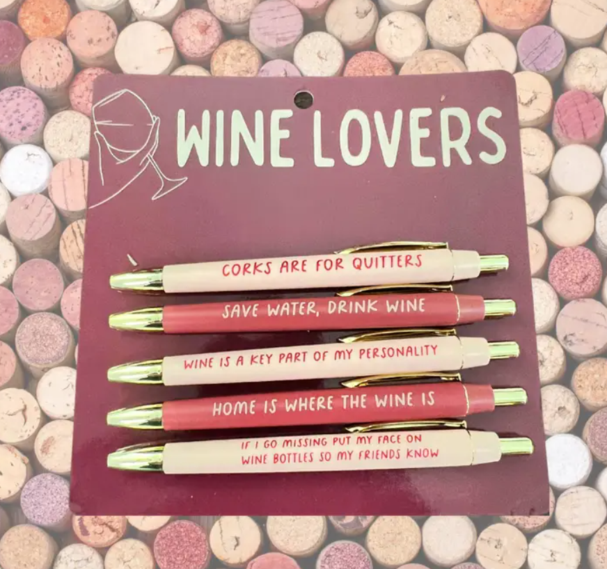 Wine Lovers Ink Pen Set