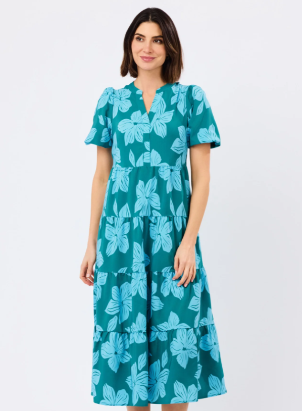 Kinsley Dress | Lagoon Bloom Ocean
