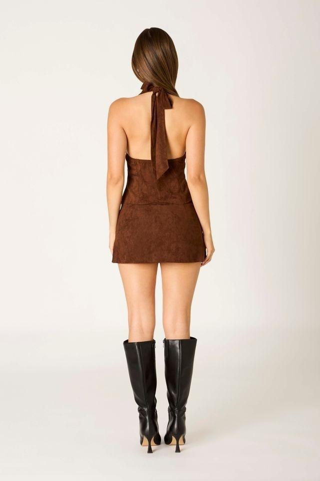 Chocolate Suede Skort