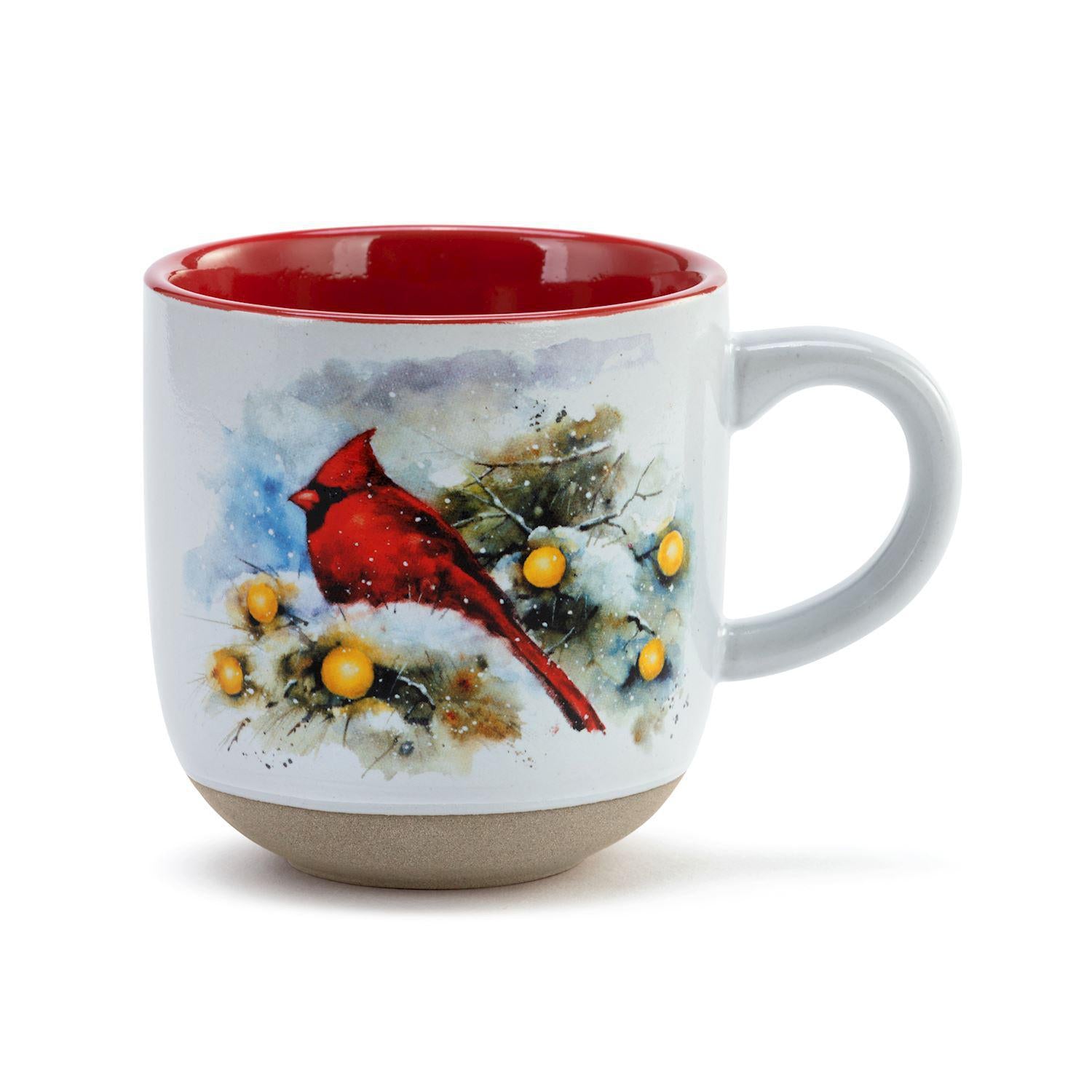 Snow Frosted Cardinal Mug and Card Set - 12oz