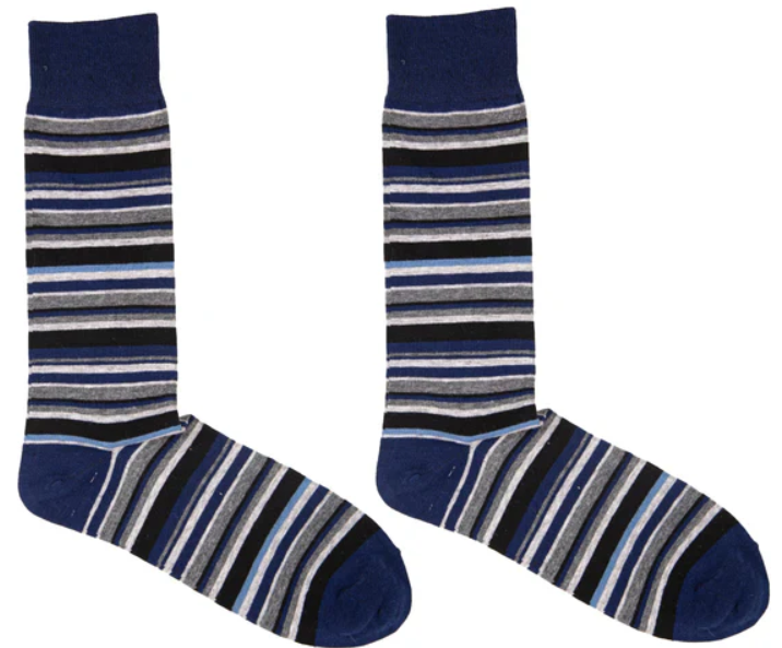 Simply Men's Stripe GryNavy Socks