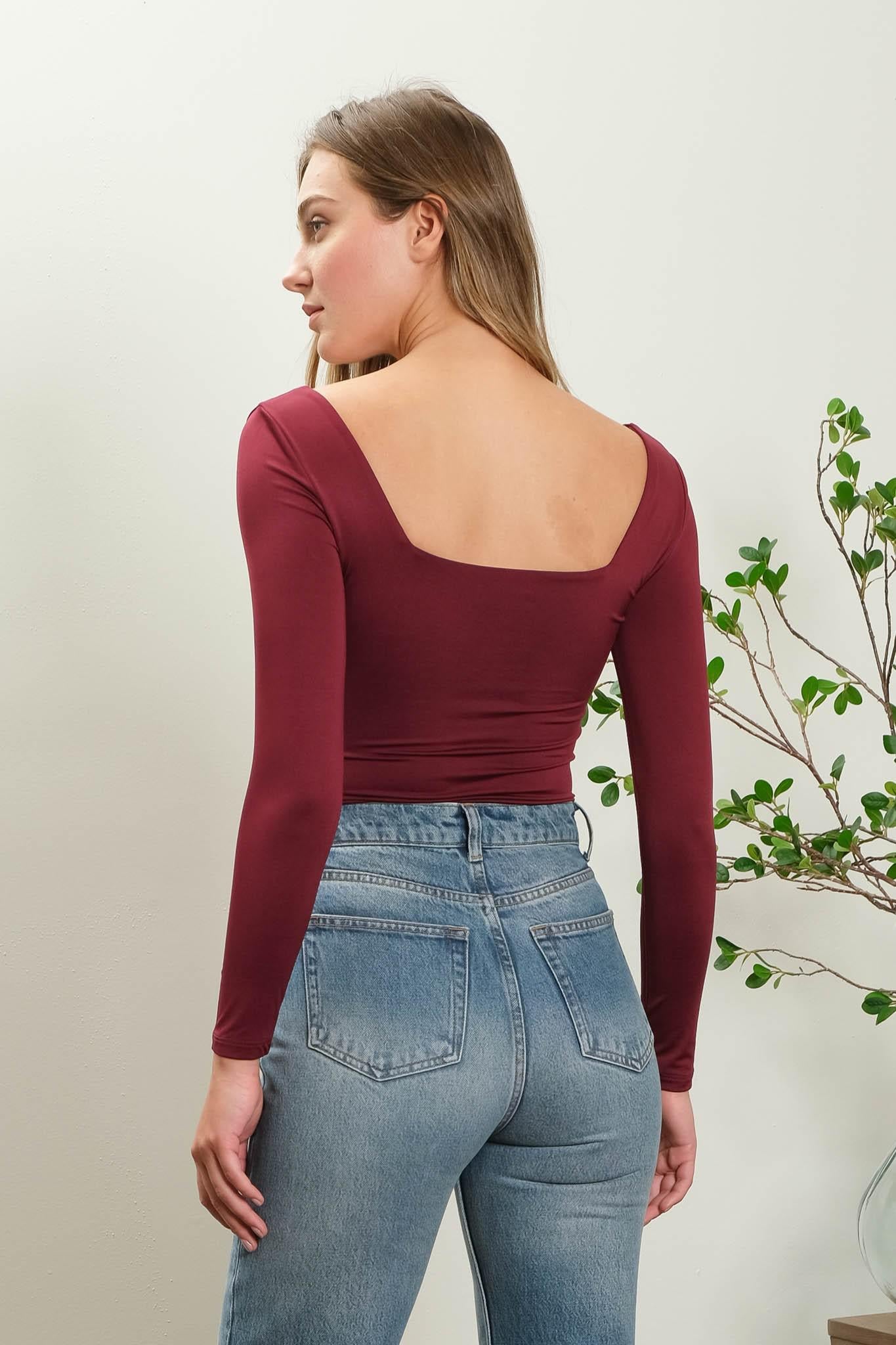 Burgundy Seamless Bodysuit