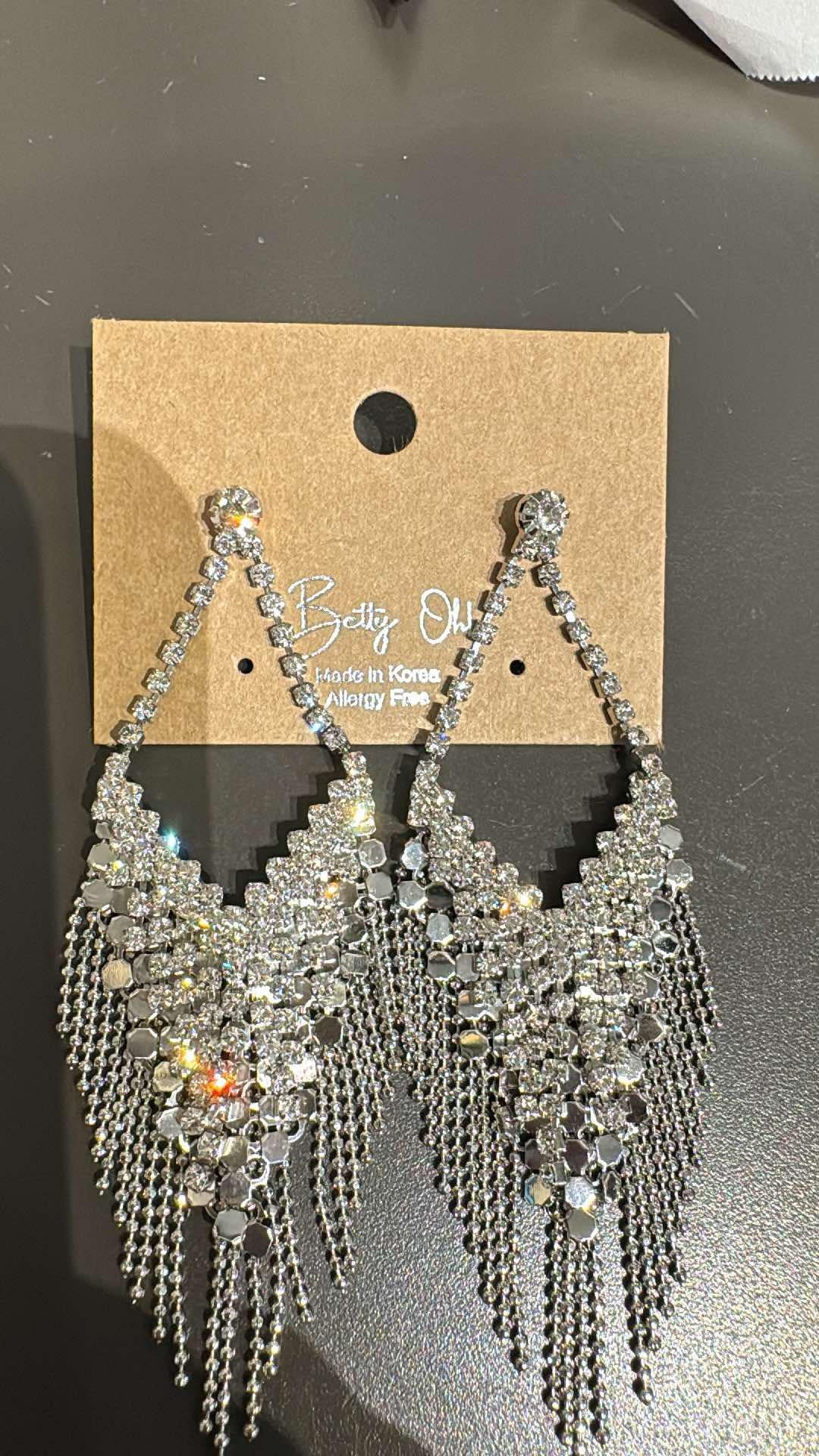 Open Chandelier Crystal Earrings
