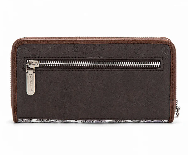 Wrangler Lace Floral RFID Blocking Zip Around Wallet