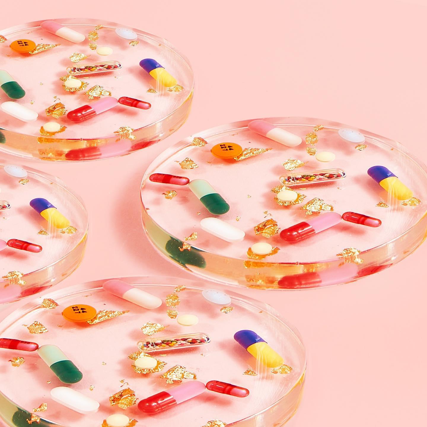 Pill Gold Flake Coaster