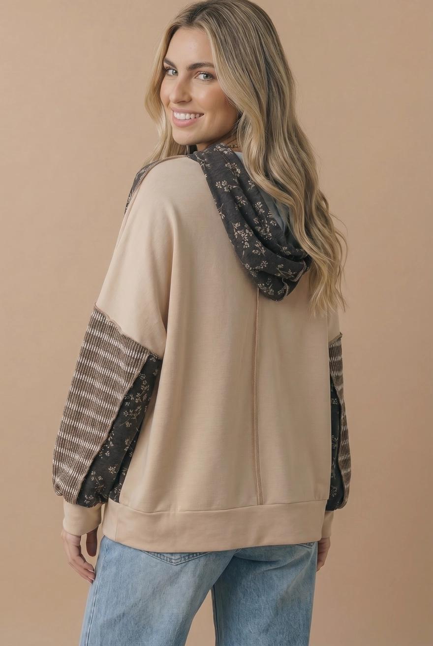 Long Sleeve Oversized Kangaroo Pocket Hoodie