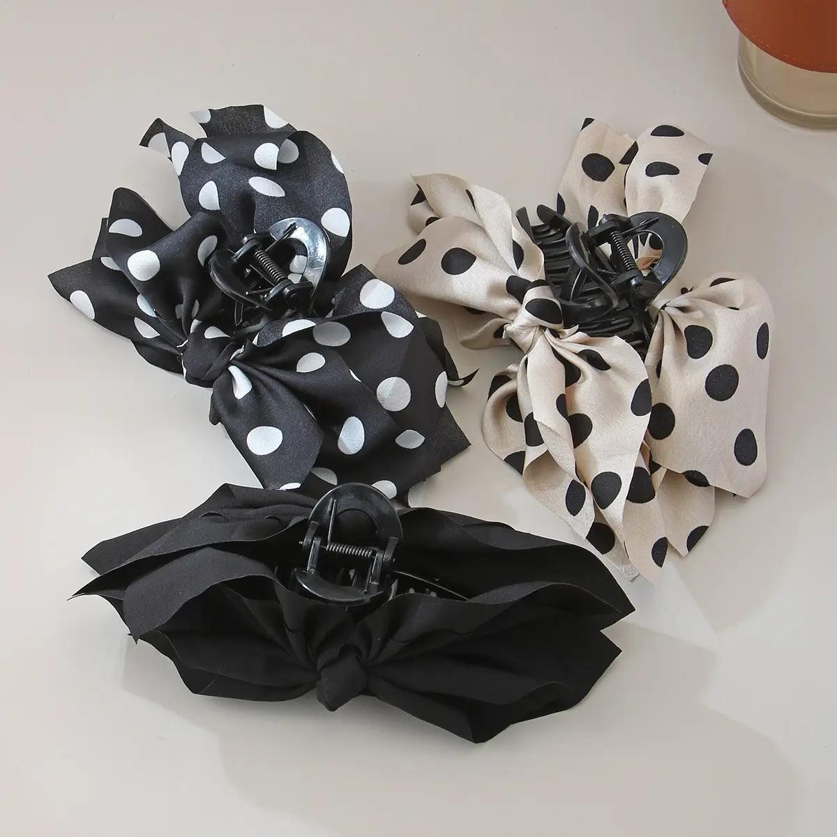 Polka Dot Boho Vintage Hair Claw Clips