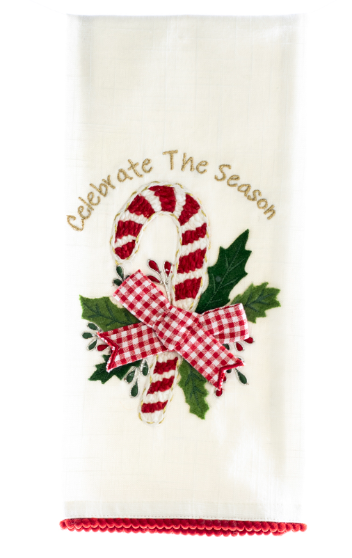 Candy Cane Tea Towel