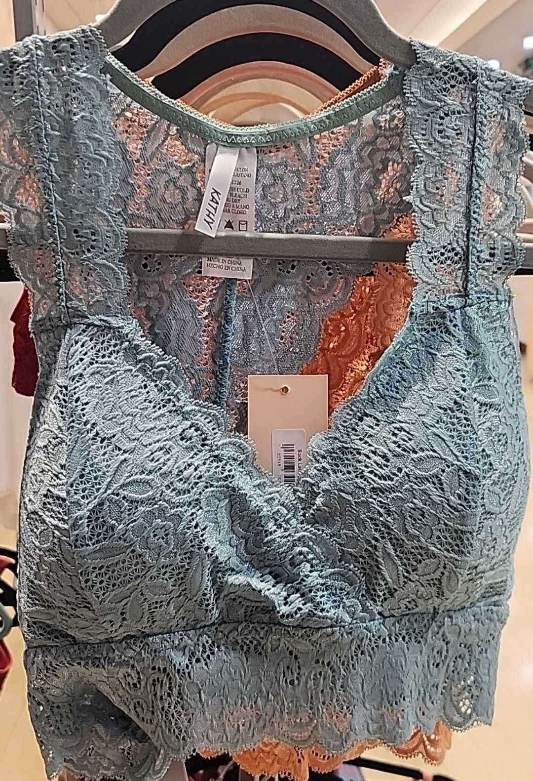 Back Lace Blue Bralette