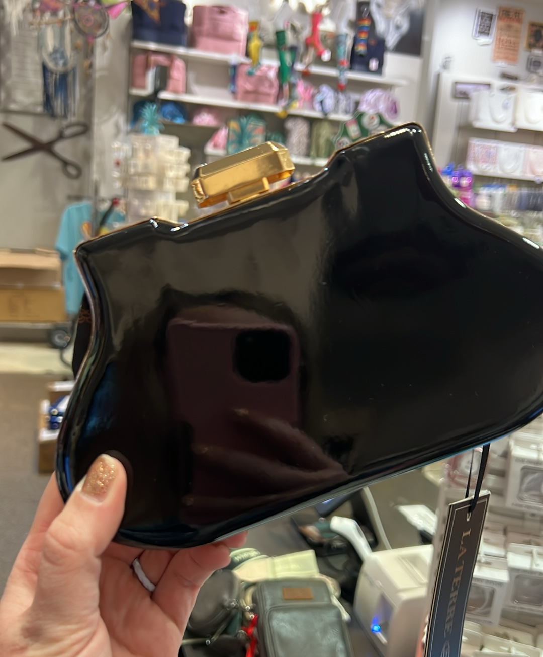 Black Small Glossy Clutch