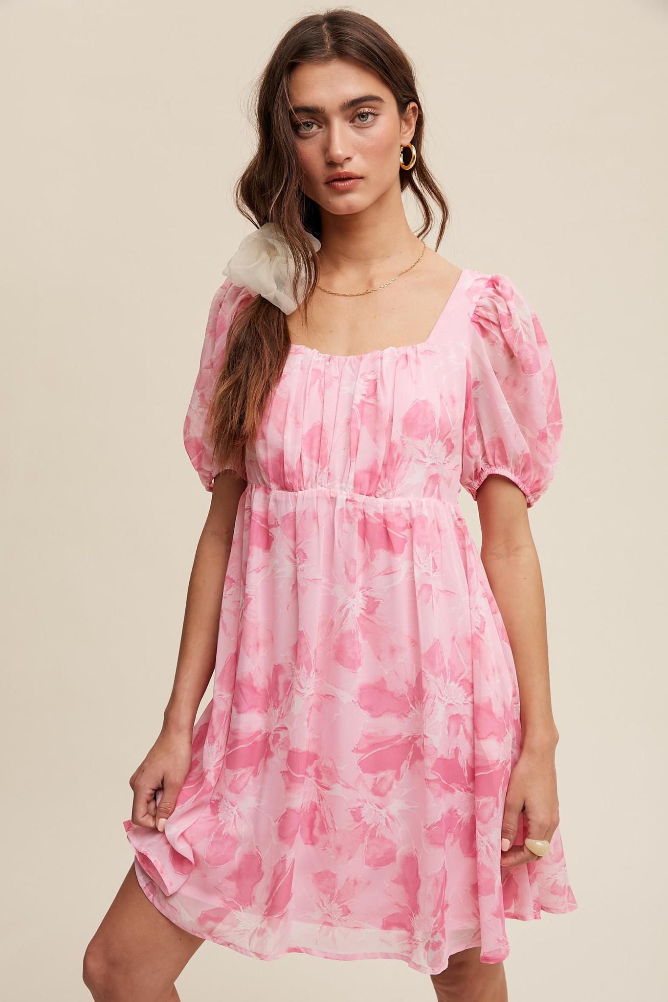 Empire Pink Babydoll Dress