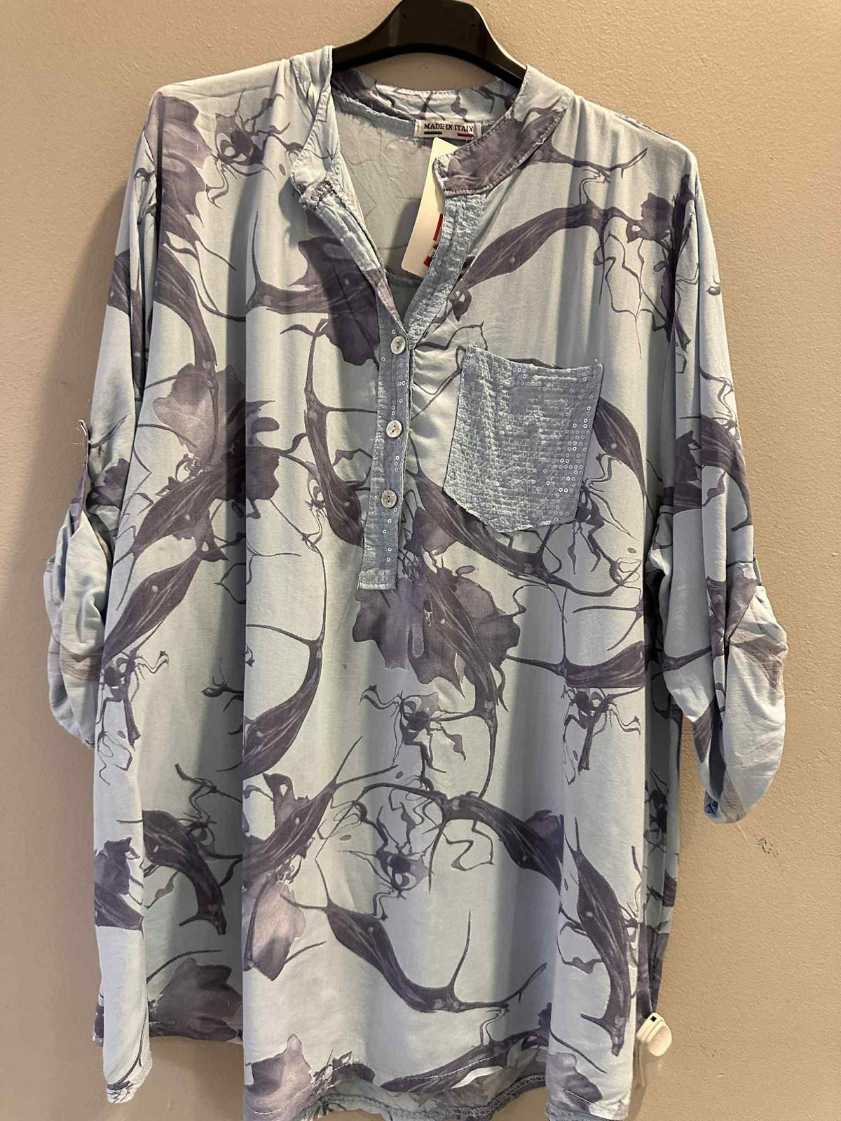 Silk Sequin Pocket Top