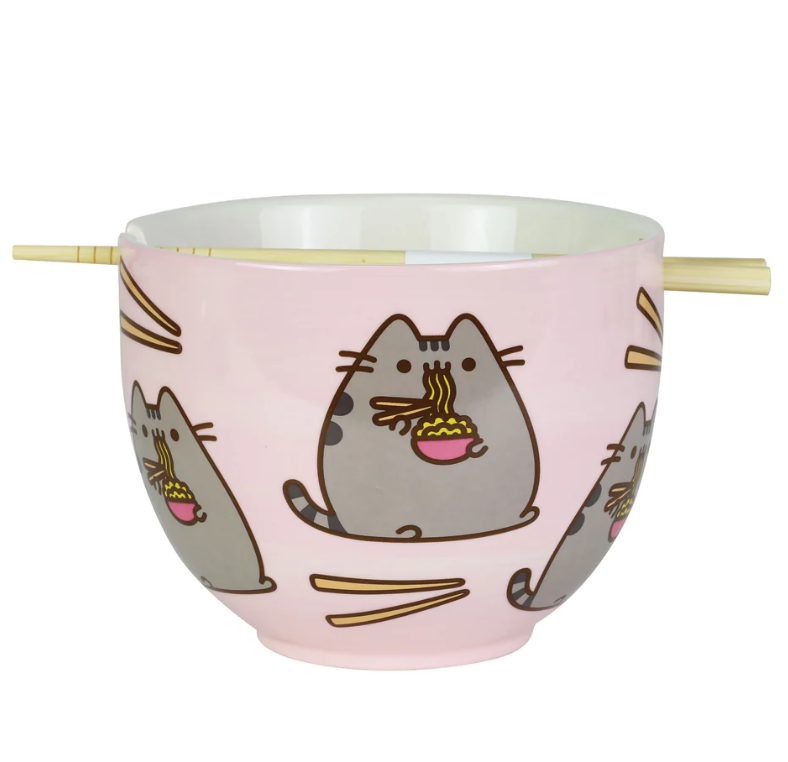 Pusheen Ramen Bowl With Chopsticks